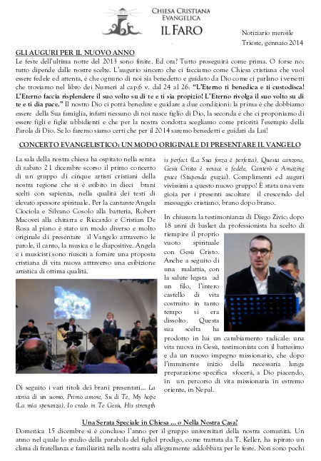 Notiziario mensile - 01.2014