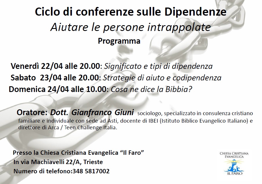 Ad “Il Faro” conferenza di Gianfranco Giuni sul problema delle dipendenze